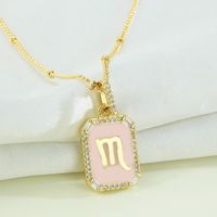 Fashion Constellation Copper Gold Plated Zircon Pendant Necklace sku image 9