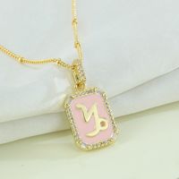 Fashion Constellation Copper Gold Plated Zircon Pendant Necklace sku image 11