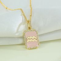 Fashion Constellation Copper Gold Plated Zircon Pendant Necklace sku image 12