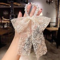 Cute Bow Knot Artificial Pearl Hair Tie 1 Piece sku image 1