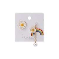 1 Pair Sweet Rabbit Rainbow Enamel Alloy Artificial Pearls Drop Earrings sku image 5