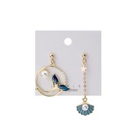 1 Pair Sweet Rabbit Rainbow Enamel Alloy Artificial Pearls Drop Earrings sku image 6
