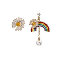 1 Pair Sweet Rabbit Rainbow Enamel Alloy Artificial Pearls Drop Earrings main image 2