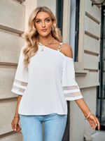Women's T-shirt Half Sleeve T-shirts Patchwork Fashion Solid Color main image 4
