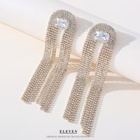 Fashion Water Droplets Bow Knot Rhinestone Tassel Zircon Women's Earrings 1 Pair sku image 18