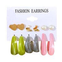 Retro Round Alloy Plating Artificial Pearls Women's Earrings Ear Studs 6-piece Set sku image 43