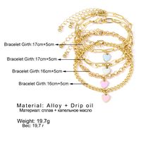 Fashion Heart Shape Alloy Plating Inlay Zircon Women's Bracelets 1 Piece main image 3