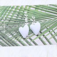 Fashion Heart Shape Arylic Spray Paint Women's Earrings 1 Pair sku image 5