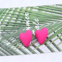 Fashion Heart Shape Arylic Spray Paint Women's Earrings 1 Pair sku image 8