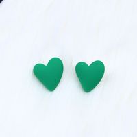 Fashion Heart Shape Arylic Spray Paint Women's Earrings 1 Pair sku image 2