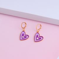 Moda Forma De Corazón Aleación Esmalte Mujeres Aretes 1 Par sku image 4