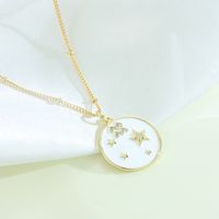 Fashion Constellation Copper Gold Plated Zircon Pendant Necklace sku image 1