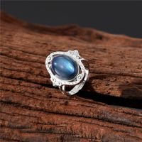 Fashion Heart Shape Stainless Steel Inlay Artificial Gemstones Open Ring 1 Piece main image 5