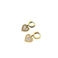 Fashion Heart Shape Titanium Steel Plating Shell Dangling Earrings 1 Pair main image 3