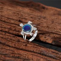 Fashion Heart Shape Stainless Steel Inlay Artificial Gemstones Open Ring 1 Piece main image 4