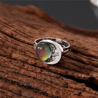 Fashion Heart Shape Stainless Steel Inlay Artificial Gemstones Open Ring 1 Piece sku image 6