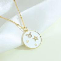 Fashion Constellation Copper Gold Plated Zircon Pendant Necklace sku image 4