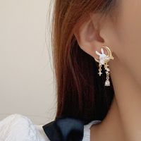 Fashion Rabbit Moon Alloy Plating Inlay Gem Glass Women's Drop Earrings 1 Pair main image 2