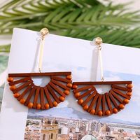 1 Pair Fashion Geometric Wood Handmade Women's Drop Earrings sku image 14