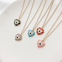 Fashion Heart Shape Stainless Steel Enamel Pendant Necklace 1 Piece main image 3