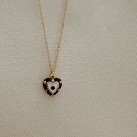 Fashion Heart Shape Stainless Steel Enamel Pendant Necklace 1 Piece main image 2