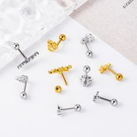 Fashion Butterfly Stainless Steel Copper Plating Inlay Zircon Ear Studs 1 Piece main image 5