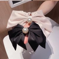 Fashion Bow Knot Cloth Pearl Hair Clip 1 Piece main image 4