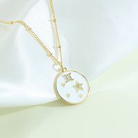 Fashion Constellation Copper Gold Plated Zircon Pendant Necklace sku image 5
