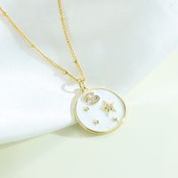 Fashion Constellation Copper Gold Plated Zircon Pendant Necklace sku image 6