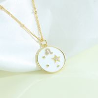Fashion Constellation Copper Gold Plated Zircon Pendant Necklace sku image 7