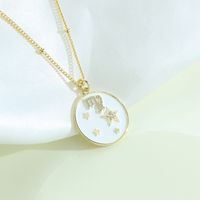 Fashion Constellation Copper Gold Plated Zircon Pendant Necklace sku image 8