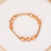 Retro Round Arylic Alloy Beaded Women's Bracelets 1 Piece main image 5