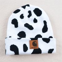 Unisex Fashion Cow Pattern Handmade Crimping Wool Cap main image 3