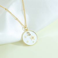 Fashion Constellation Copper Gold Plated Zircon Pendant Necklace sku image 12