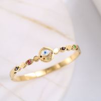 Simple Style Eye Titanium Steel Gold Plated Rhinestones Bangle 1 Piece main image 6