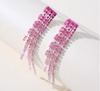 Fashion Geometric Rhinestone Tassel Women's Drop Earrings 1 Pair main image 6