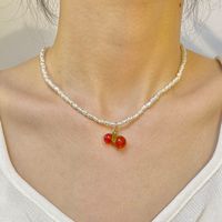 Simple Style Cherry Artificial Pearl Beaded Women's Necklace 1 Piece main image 4