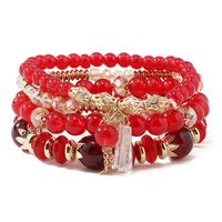 Moda Ronda Vidrio Con Cuentas Cristal Artificial Mujeres Pulsera 1 Pieza sku image 1