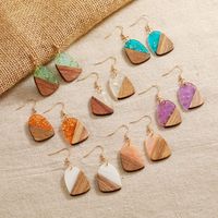 Fashion Geometric Wood Plating Women's Drop Earrings 1 Pair main image 6