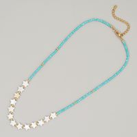 1 Piece Bohemian Round Imitation Pearl Irregular Beaded Women's Pendant Necklace sku image 6