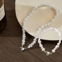 Mode Herzform Perle Perlen Halskette 1 Stück main image 3