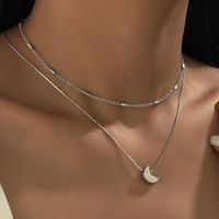 European And American Simple Double Layered Heart Pendant Necklace sku image 3