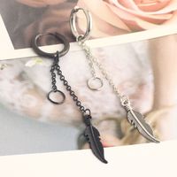 Punk Feather Stainless Steel Plating Drop Earrings 1 Piece main image 3