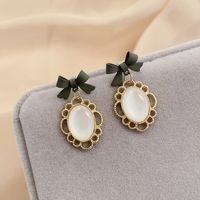 Fashion Bow Knot Alloy Plating Inlay Artificial Gemstones Pearl Women's Drop Earrings 1 Pair sku image 61