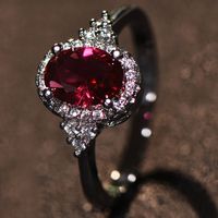 Fashion Round Copper Diamond Zircon Rings 1 Piece main image 3