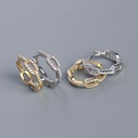 Fashion Geometric Sterling Silver Inlay Zircon Earrings 1 Pair main image 6
