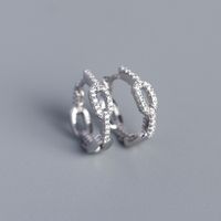 Fashion Geometric Sterling Silver Inlay Zircon Earrings 1 Pair sku image 1