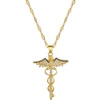 Wholesale Fashion Dragonfly Stainless Steel Plating Zircon Pendant Necklace main image 5
