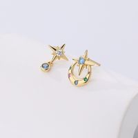 Fashion Star Sterling Silver Plating Inlay Zircon Ear Studs 1 Pair main image 1