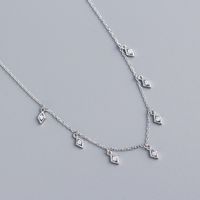 Fashion Rhombus Sterling Silver Plating Zircon Necklace 1 Piece sku image 1